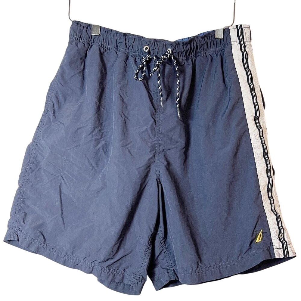 Nautica Navy Blue Men's‎ Swim Trunks Shorts Size L
